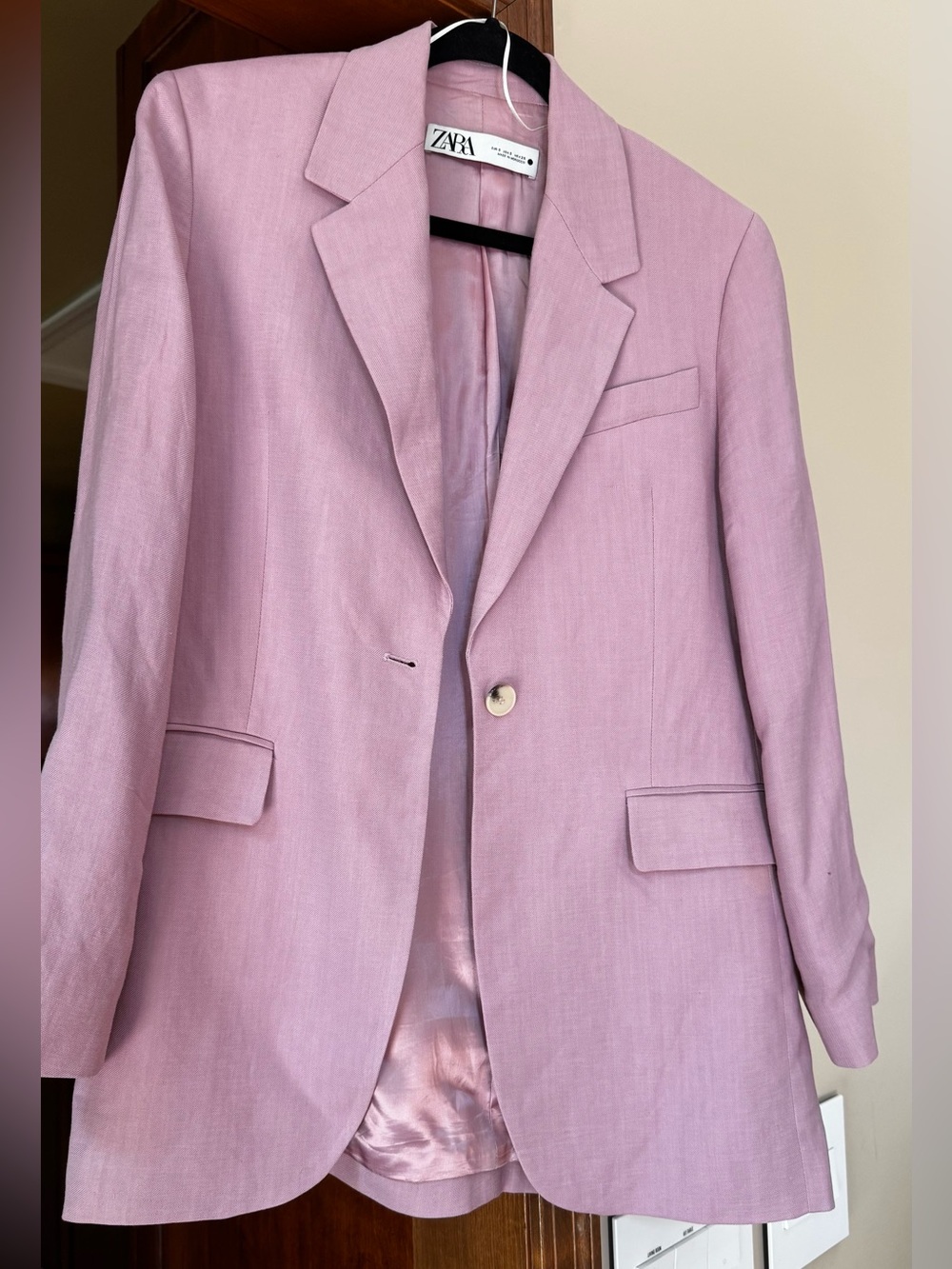 Zara Blush Pink Tailored Oversized Blazer NWOT - Picture 5 of 8